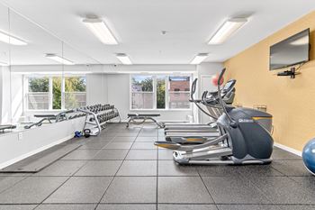 Gym with exercise equipments